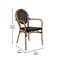 Merrick Lane Mael Set of Four Stacking Thonet Bistro Style Chair with Arms, Textilene Seat, and Bamboo Finished Metal Frame for Indoor/Outdoor Use